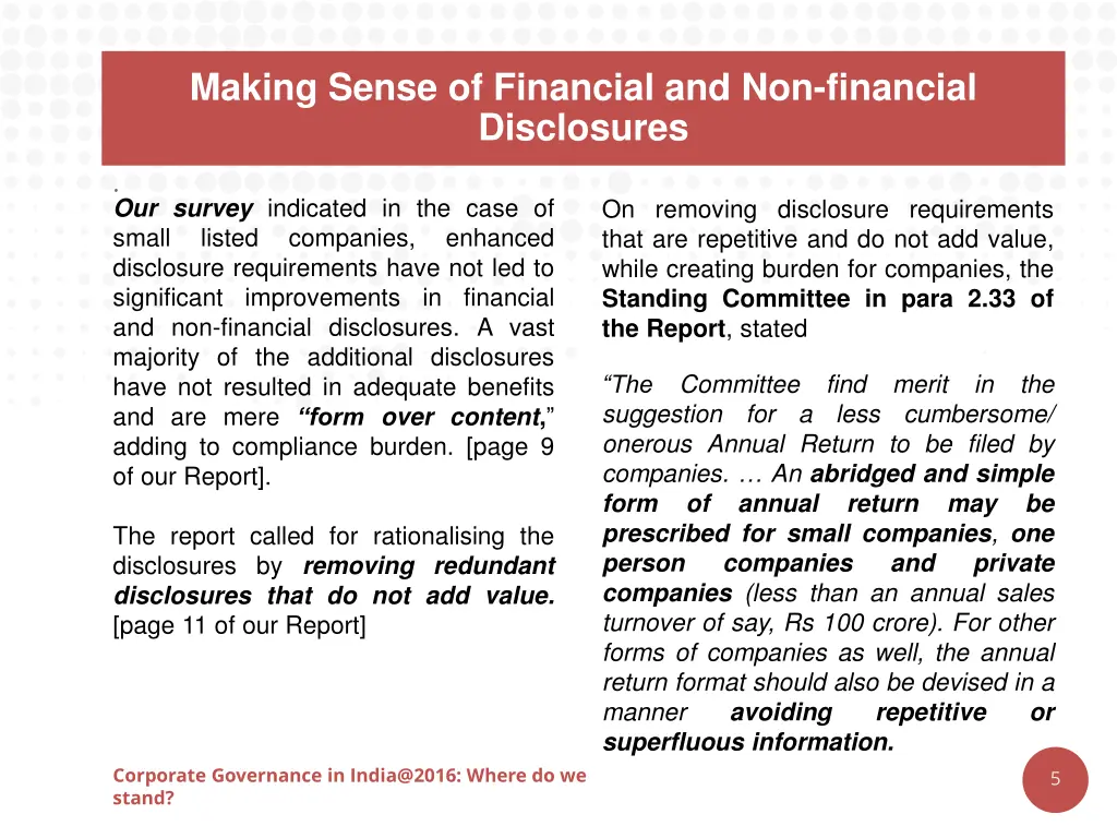 making sense of financial and non financial
