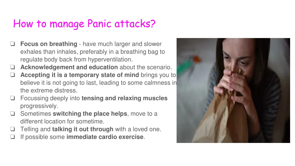 how to manage panic attacks