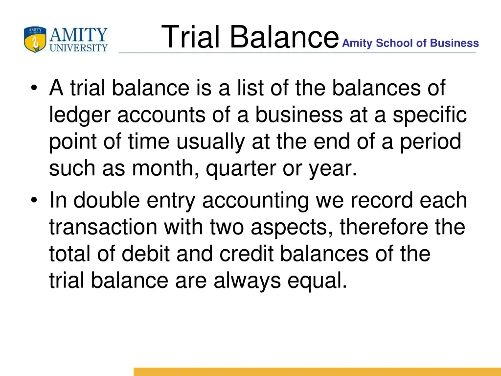 trial balance