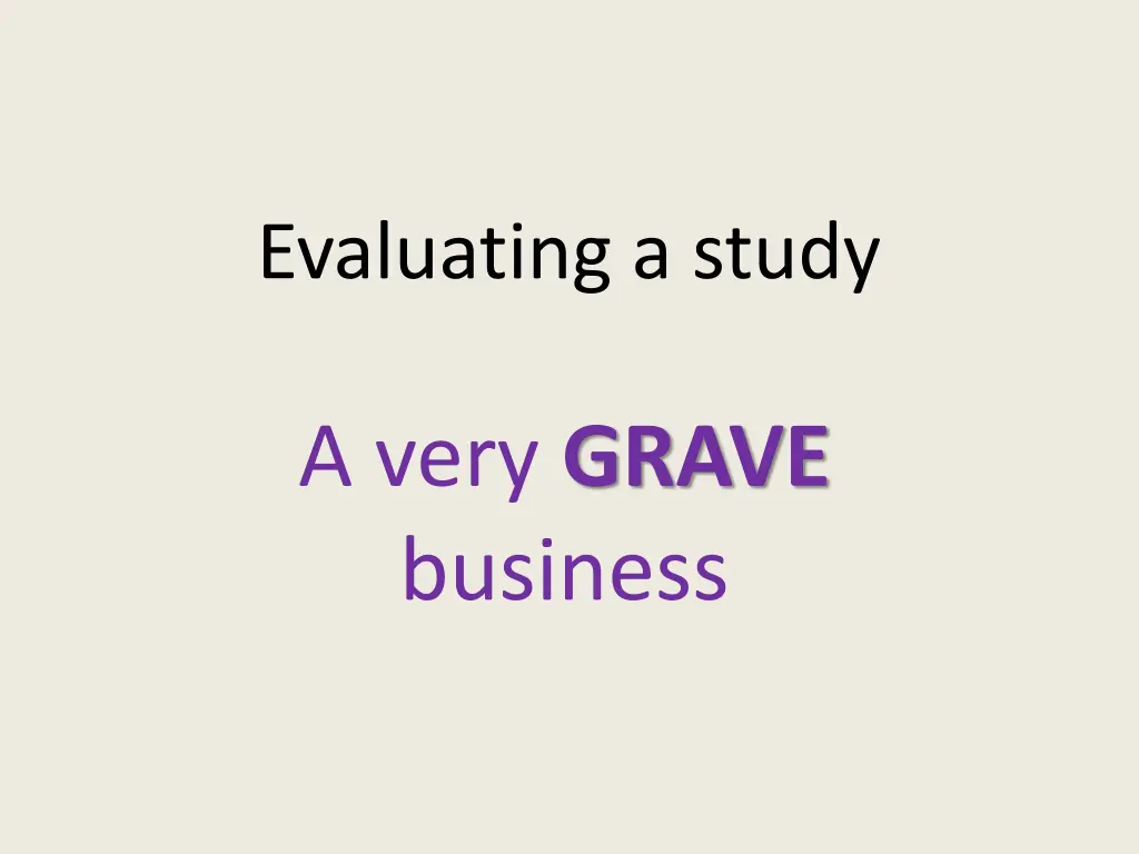 evaluating a study