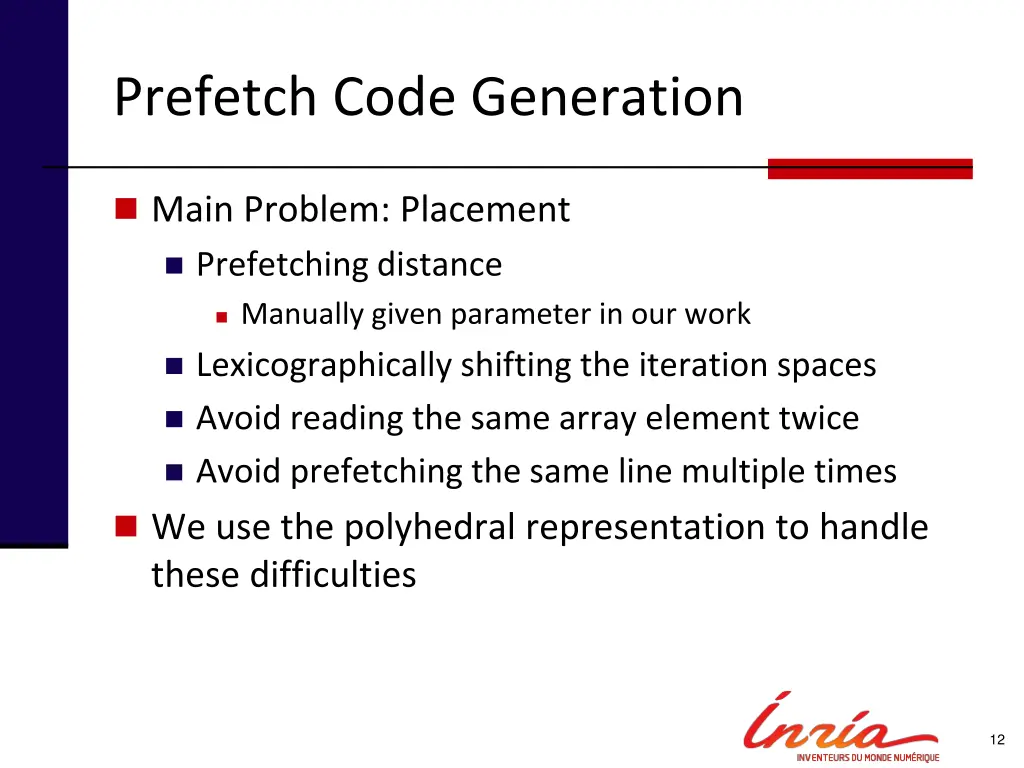 prefetch code generation