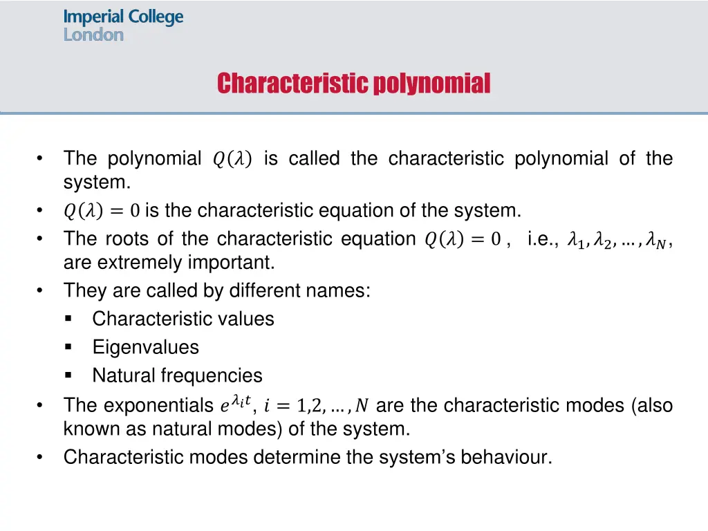 characteristic polynomial