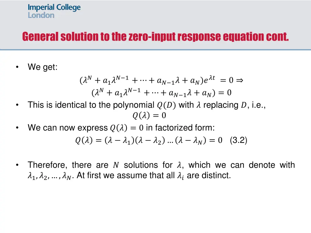 general solution to the zero input response 1