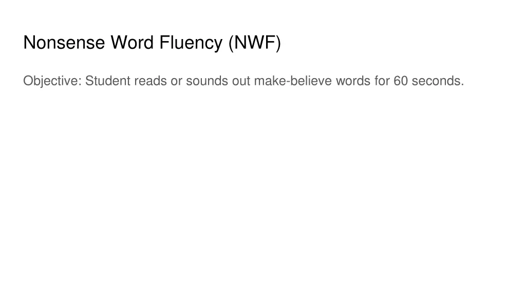 nonsense word fluency nwf