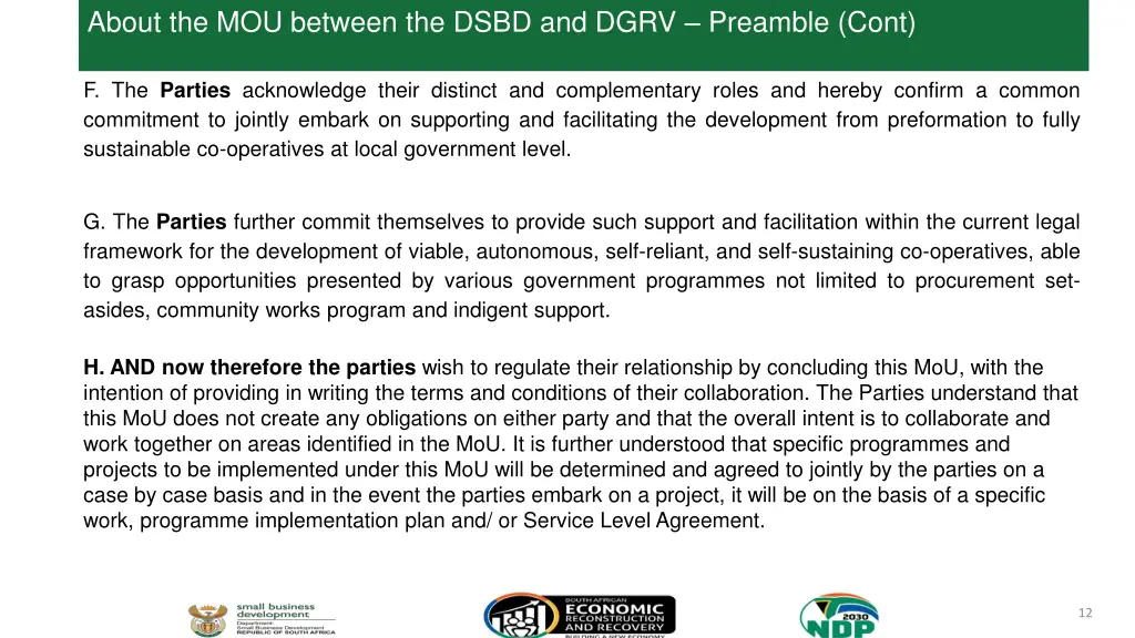about the mou between the dsbd and dgrv preamble 2