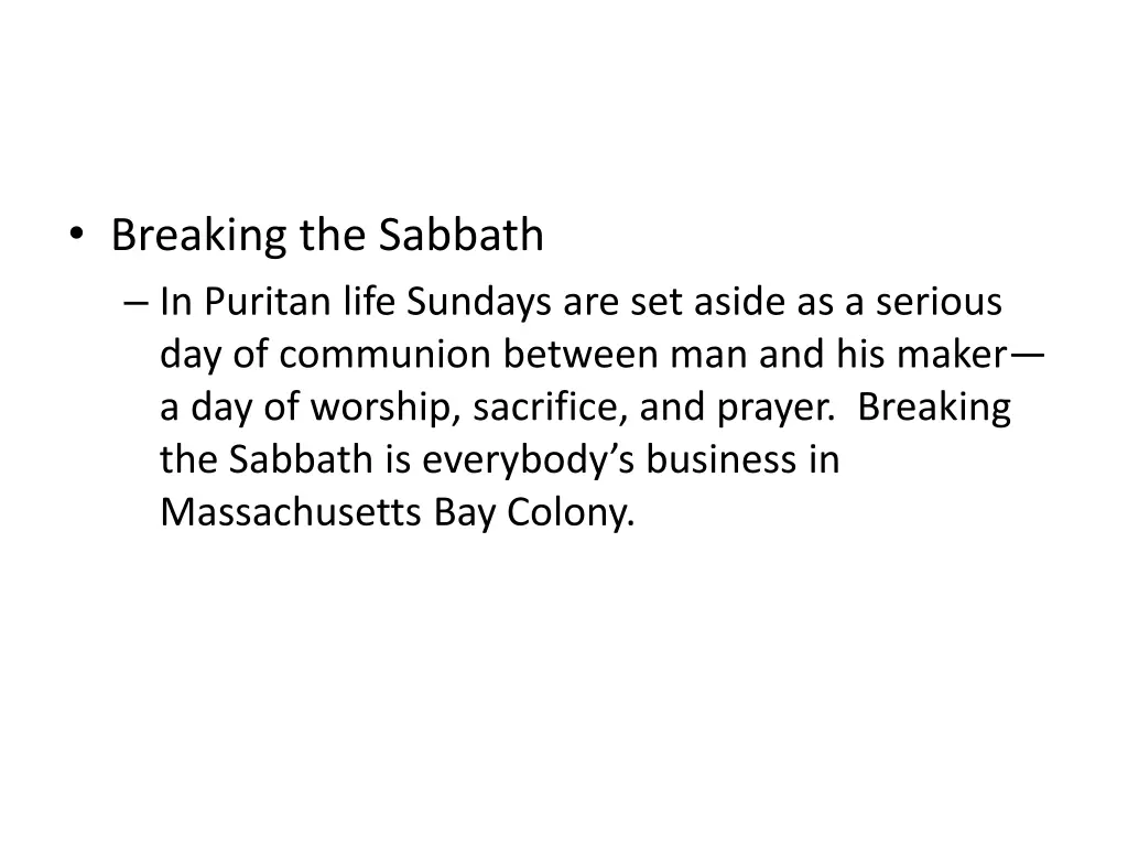 breaking the sabbath in puritan life sundays