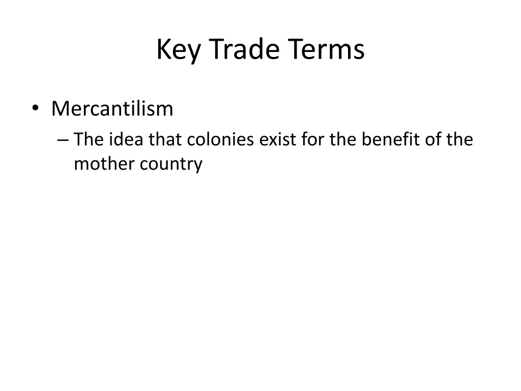 key trade terms