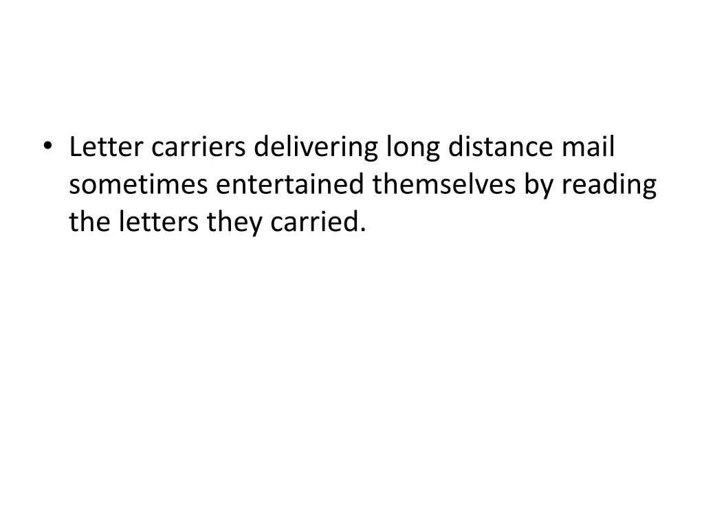 letter carriers delivering long distance mail