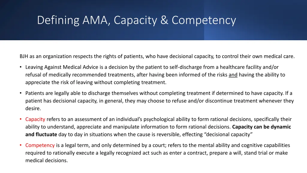 defining ama capacity competency