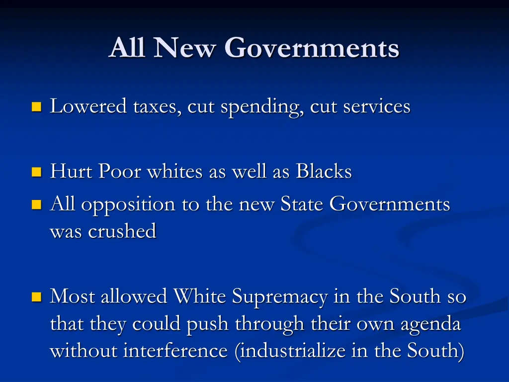 all new governments