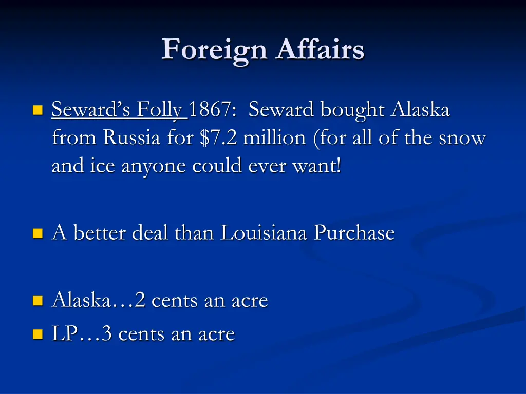 foreign affairs