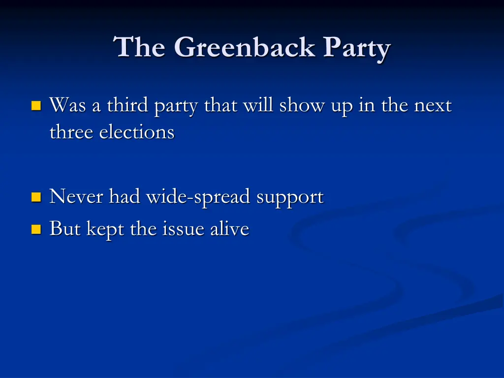 the greenback party