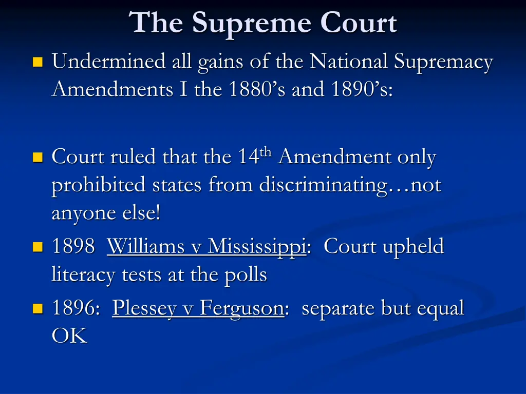 the supreme court undermined all gains