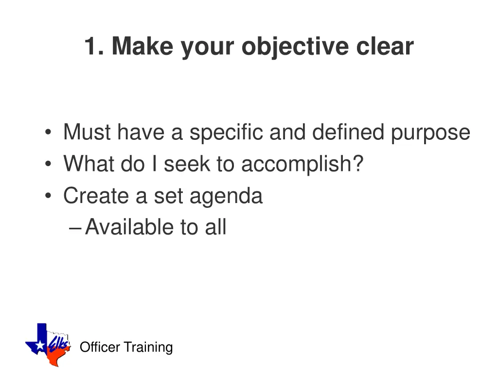 1 make your objective clear