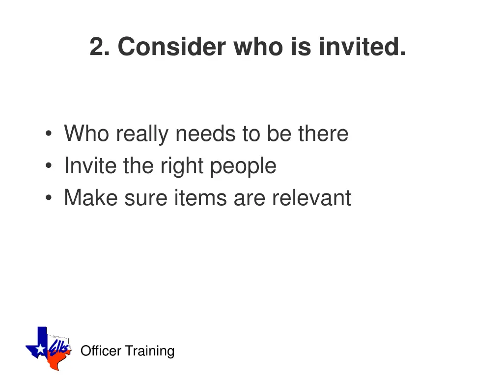 2 consider who is invited