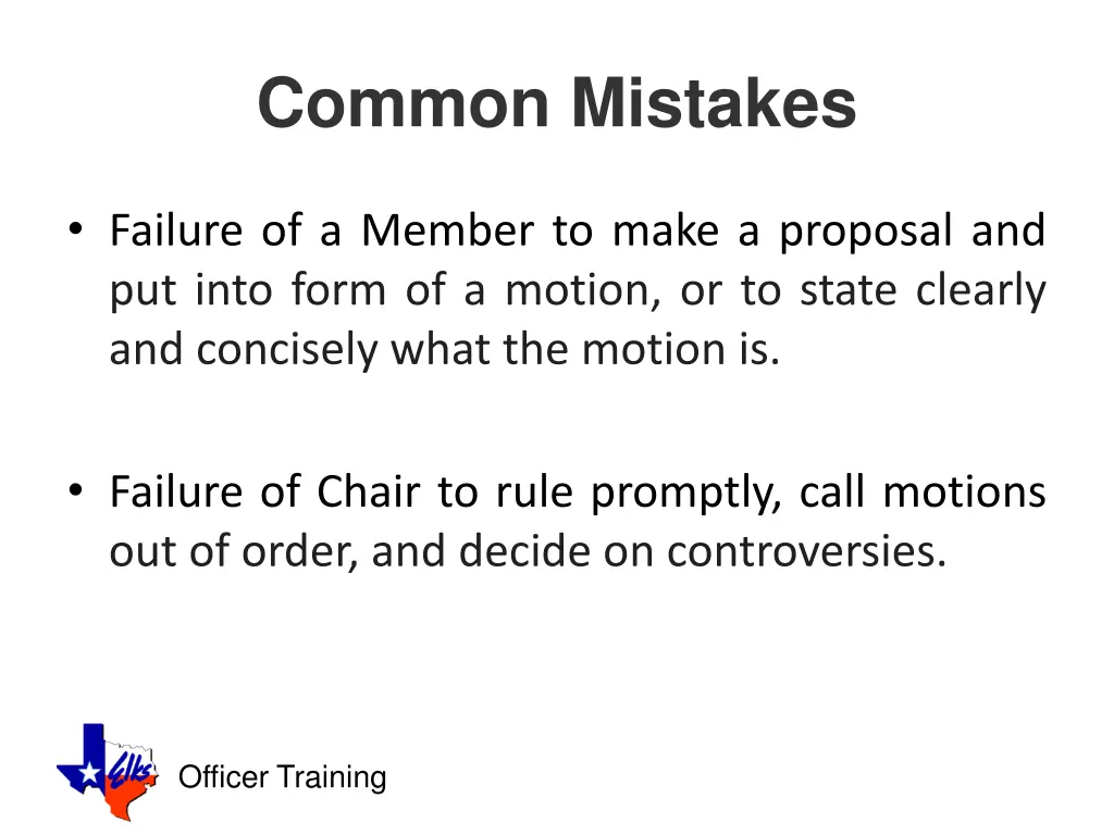 common mistakes