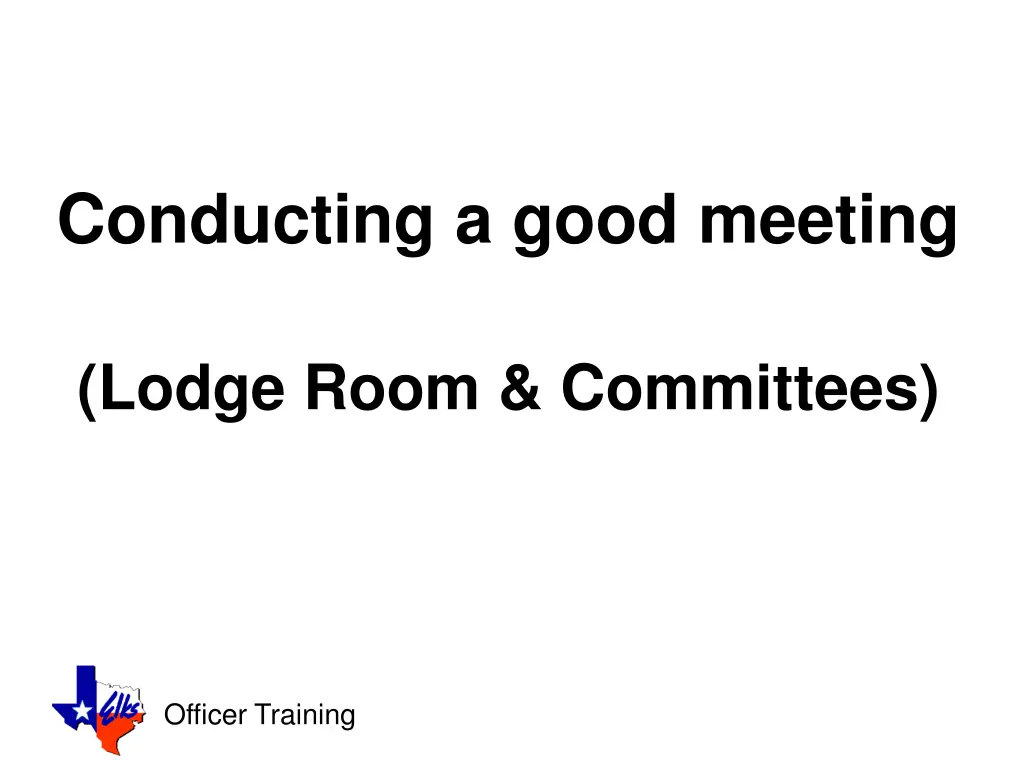 conducting a good meeting