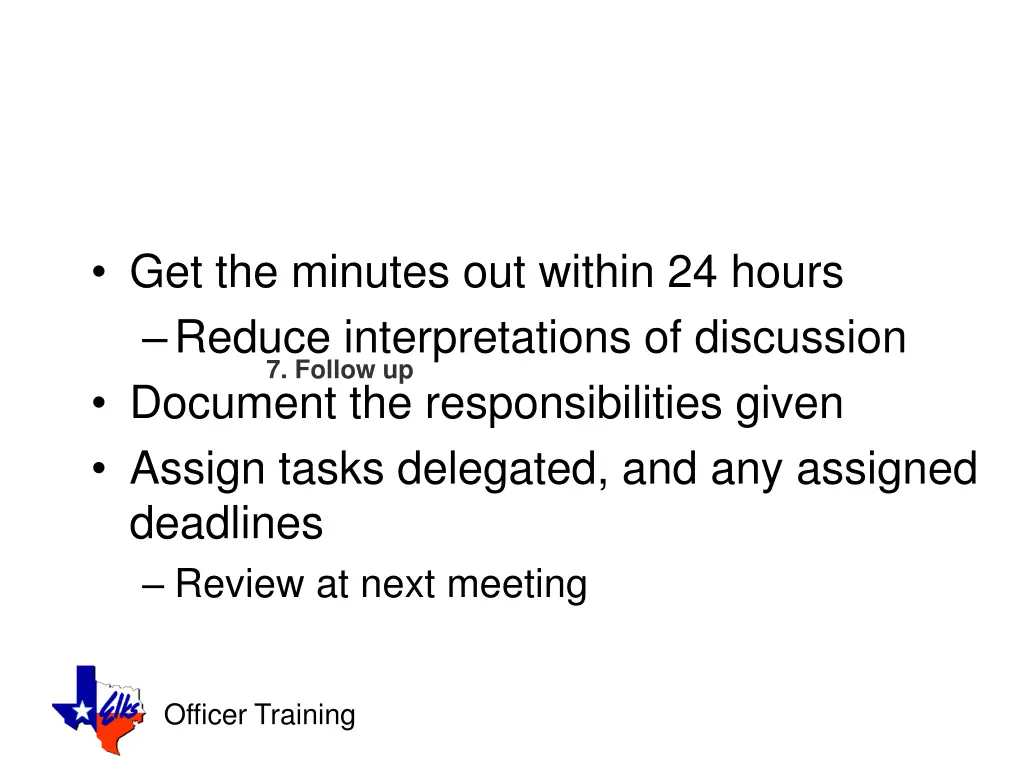 get the minutes out within 24 hours reduce