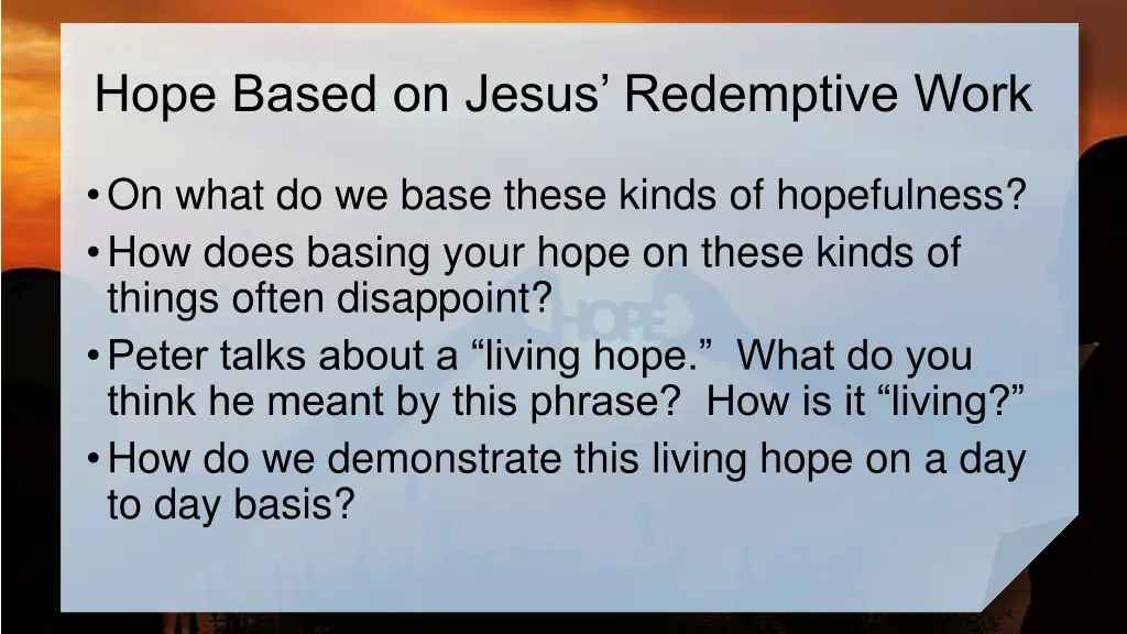 hope based on jesus redemptive work 1
