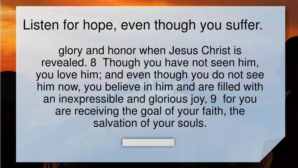 listen for hope even though you suffer 1