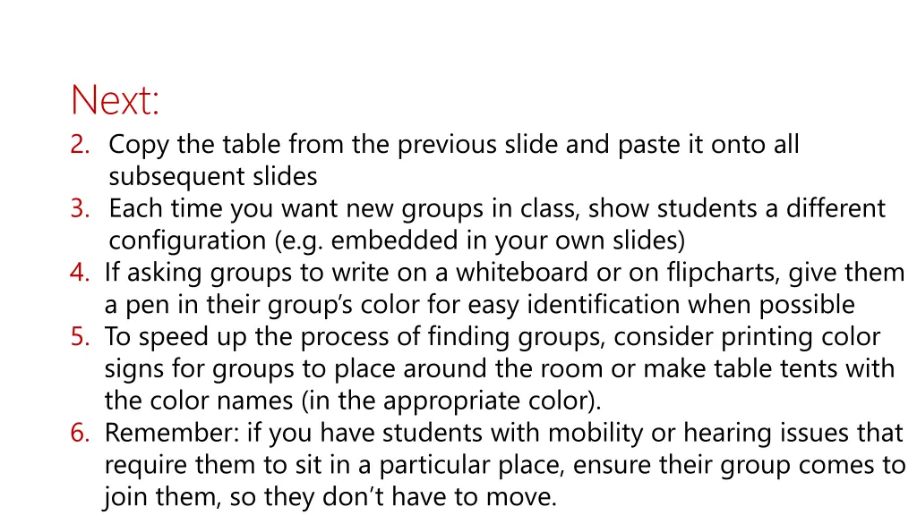 next 2 copy the table from the previous slide