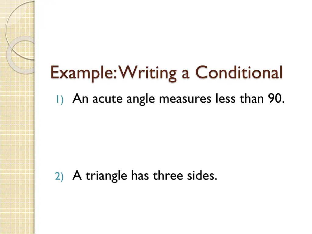 example writing a conditional