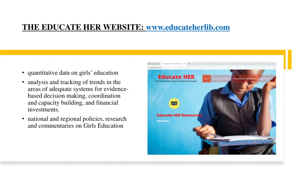 the educate her website www educateherlib com