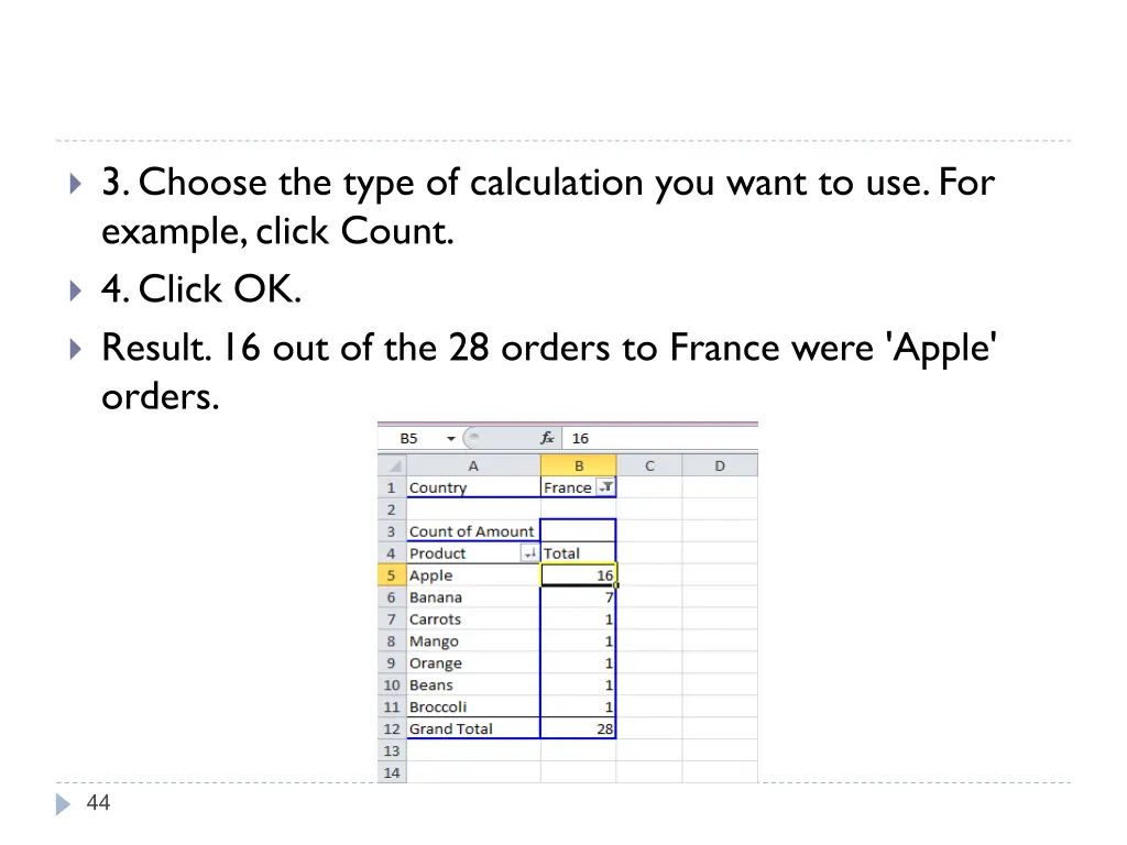 3 choose the type of calculation you want