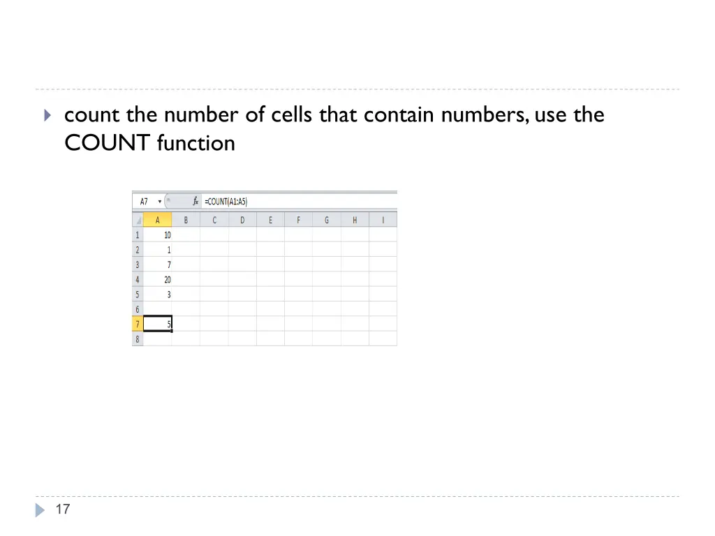 count the number of cells that contain numbers