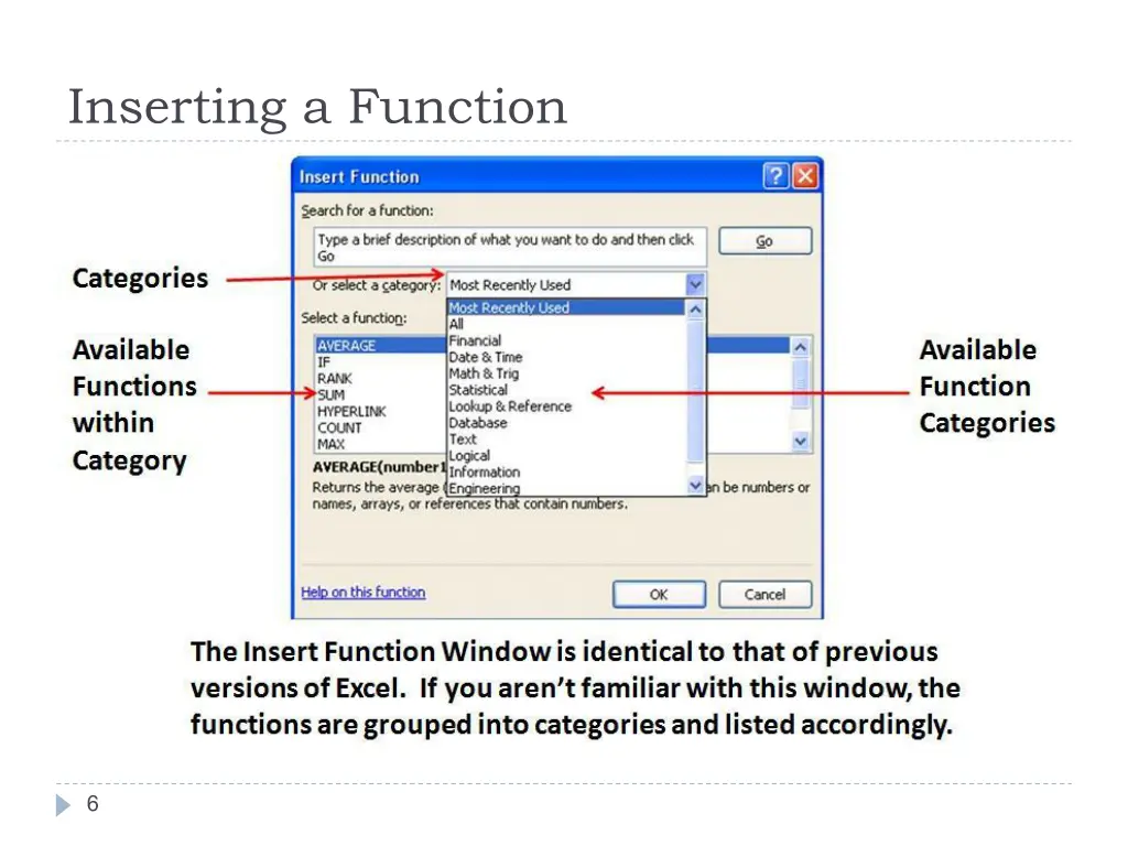 inserting a function