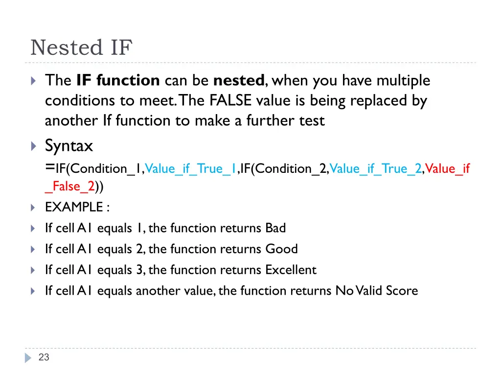 nested if