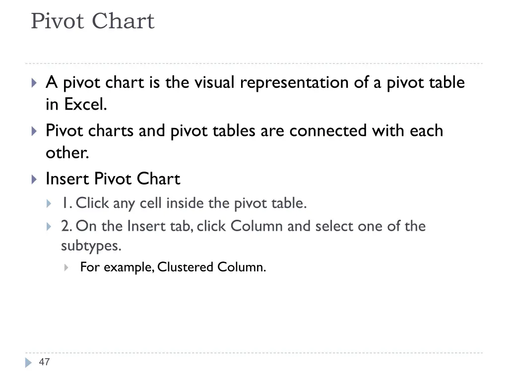 pivot chart