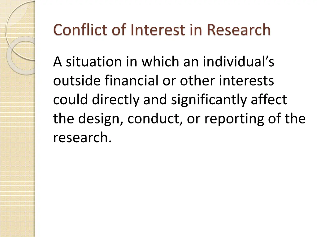 conflict of interest in research