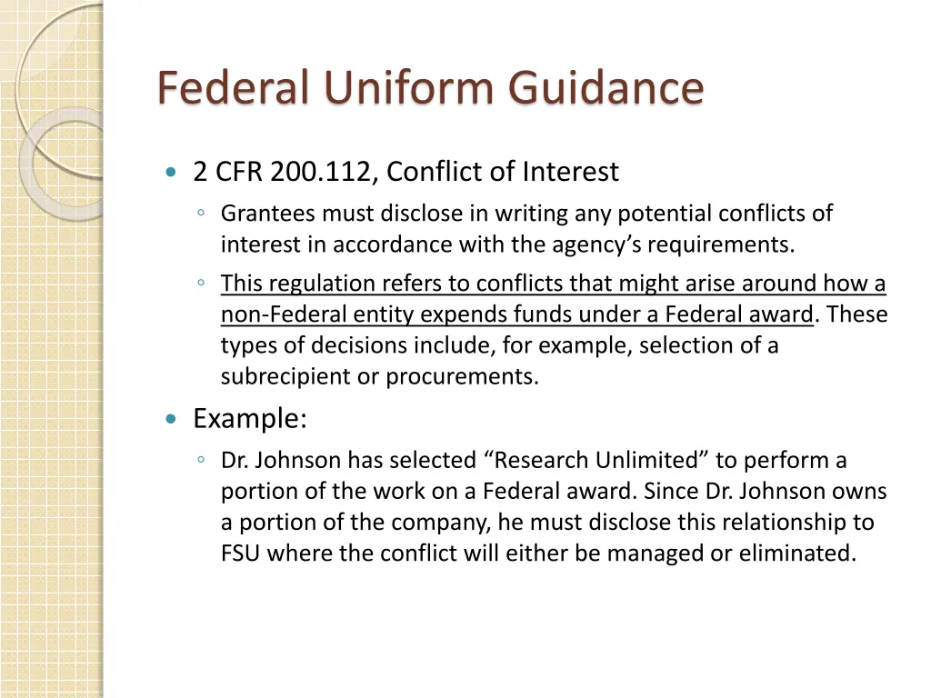 federal uniform guidance