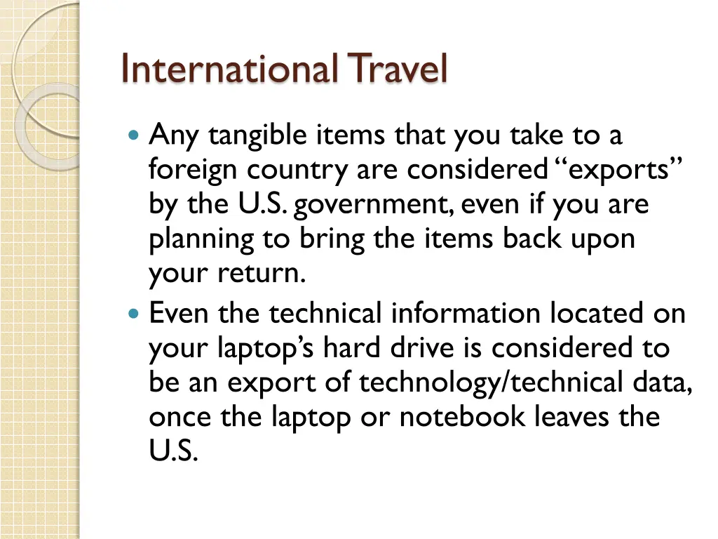 international travel