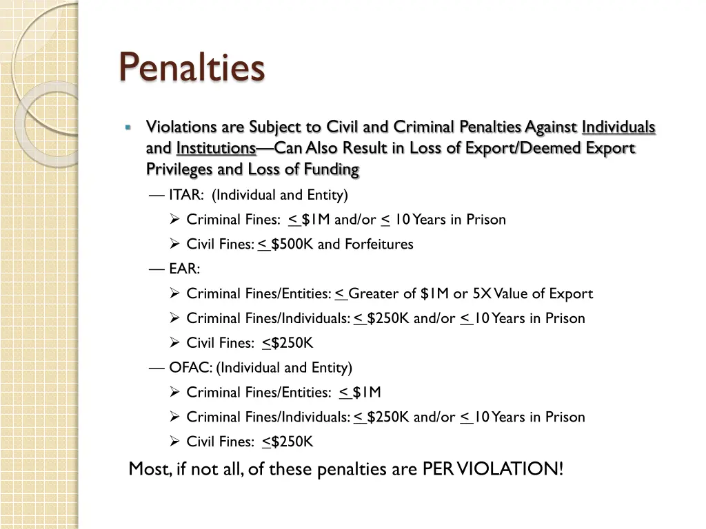penalties