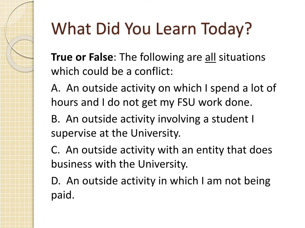 what did you learn today 6