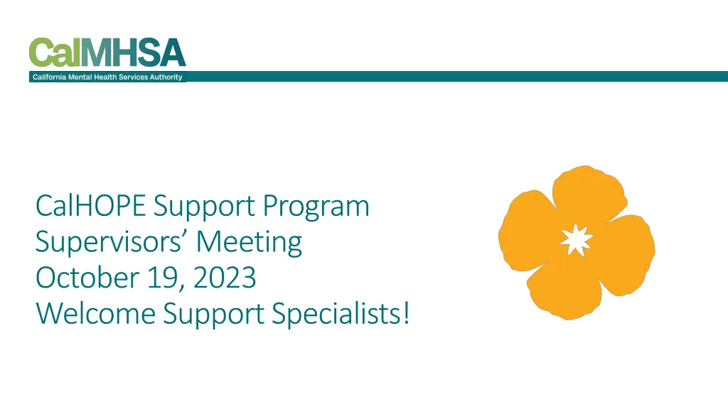 calhope support program supervisors meeting