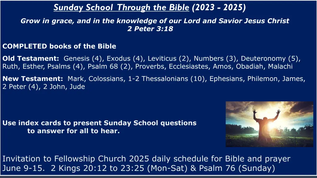 sunday school through the bible 2023 2025
