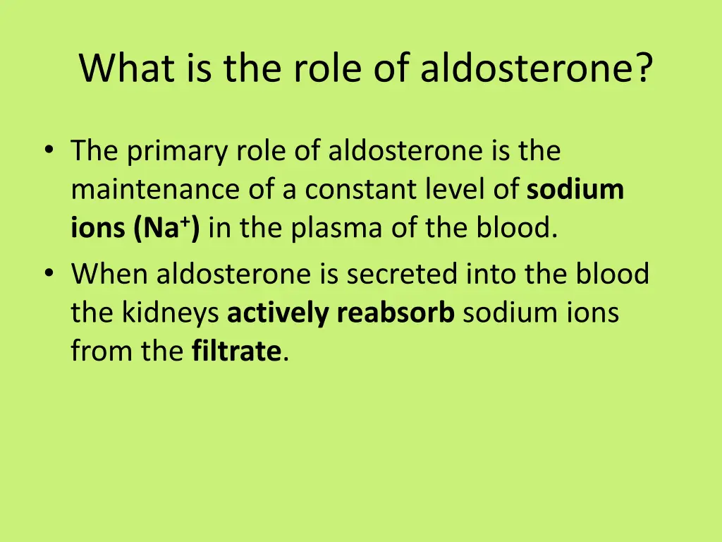 what is the role of aldosterone