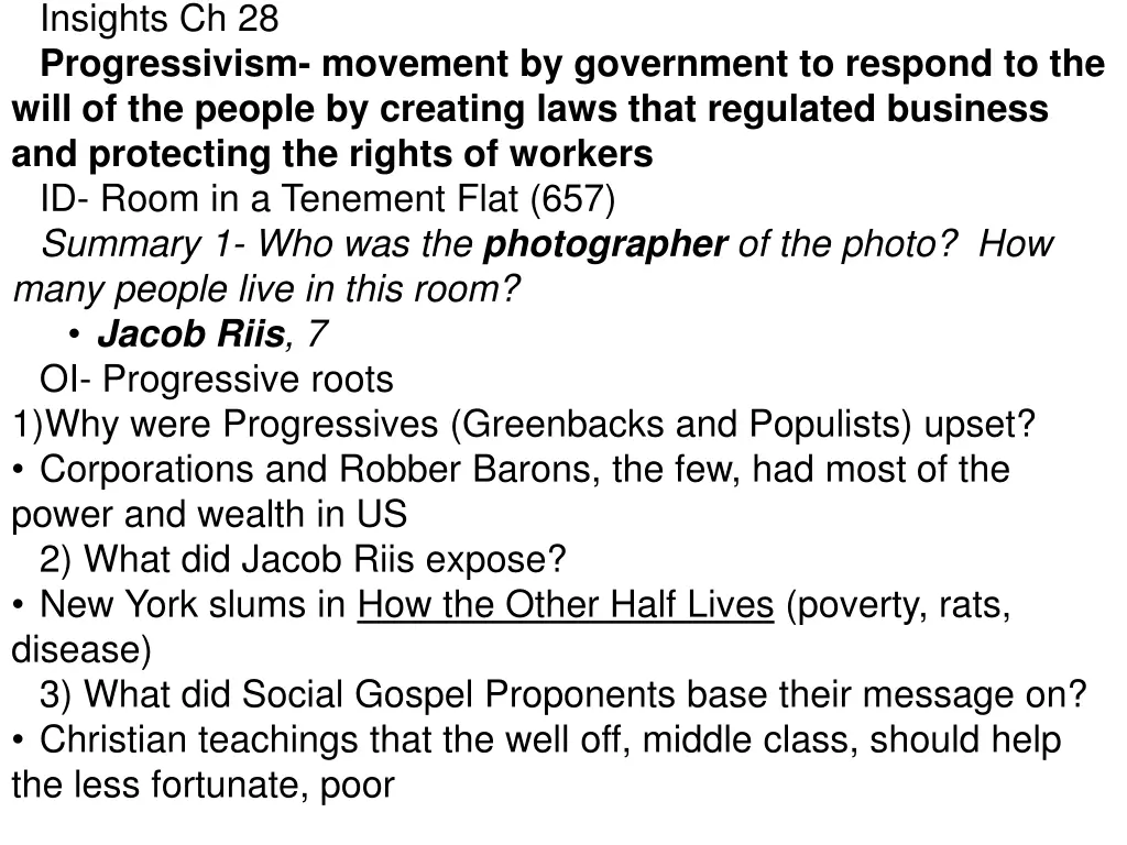 insights ch 28 progressivism movement