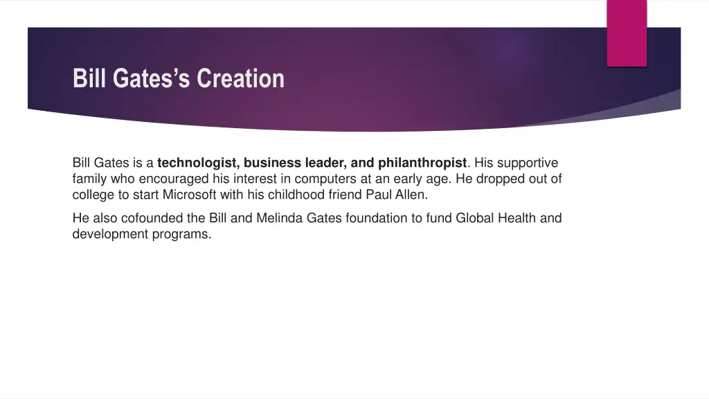bill gates s creation