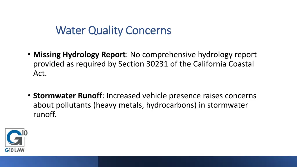 water quality concerns water quality concerns