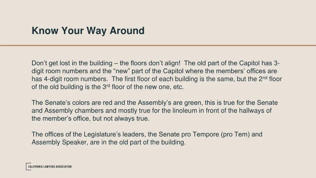 know your way around
