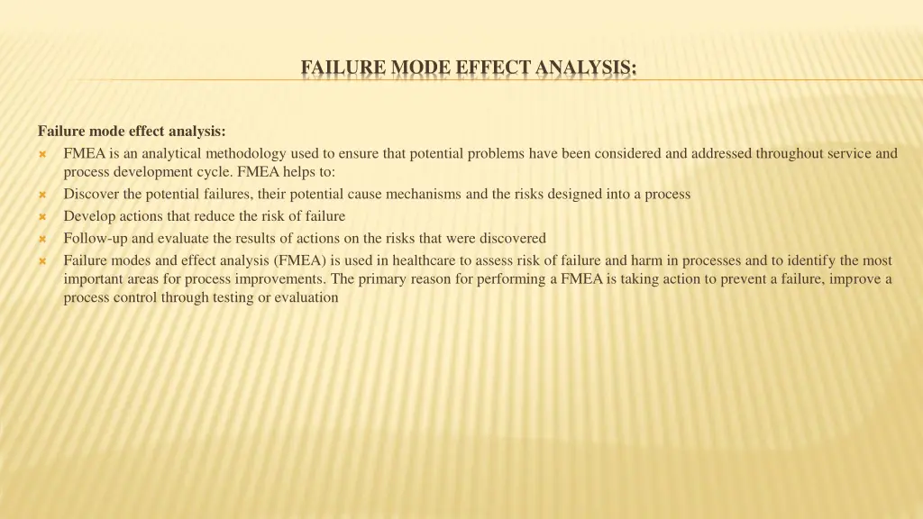 failure mode effect analysis