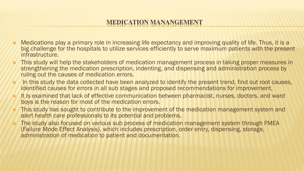 medication manangement
