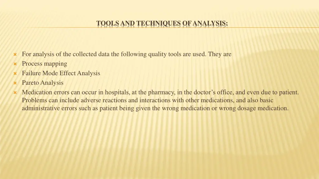tools and techniques of analysis
