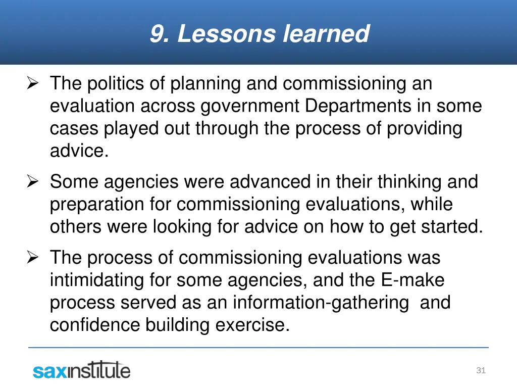 9 lessons learned