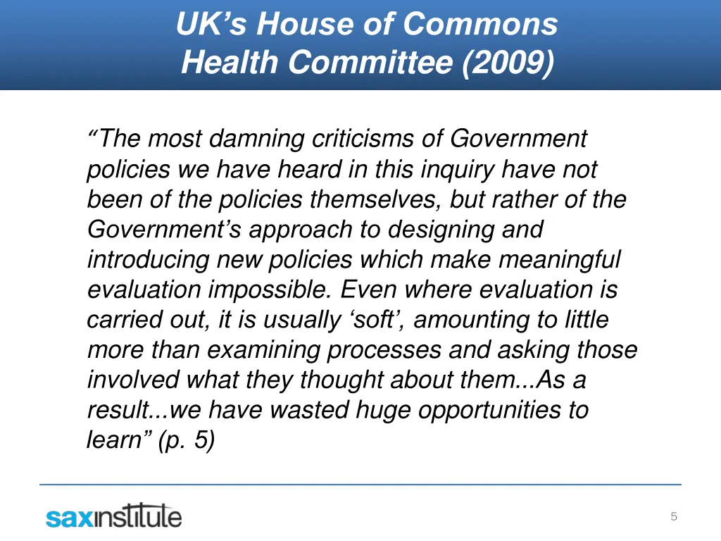 uk s house of commons health committee 2009