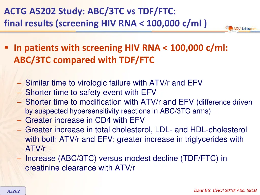 actg a5202 study abc 3tc vs tdf ftc final results